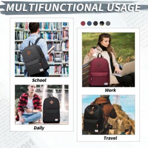 Kasqo Black Backpack, Classic Lightweight School Backpack Teens Boys, 15.6 Inch Laptop Bookbag for Men Women Girls College