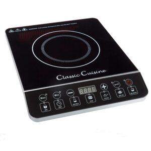 multi-function 1800w portable induction cooker cooktop burner - black by classic cuisine black 14 inches l x 11.4 inches w x 2.5 inches h