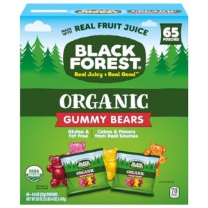 Black Forest Organic Gummy Bears Candy, 0.8 Ounce Pouches (65 Count)