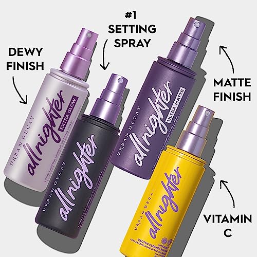 Urban Decay All Nighter Waterproof Makeup Setting Spray for Face, Long-lasting Award-winning Finishing Spray for Smudge-proof & Transfer-resistant Makeup, 16 HR Wear, Oil-free, Natural Finish, 4 fl oz