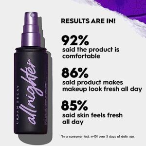 Urban Decay All Nighter Waterproof Makeup Setting Spray for Face, Long-lasting Award-winning Finishing Spray for Smudge-proof & Transfer-resistant Makeup, 16 HR Wear, Oil-free, Natural Finish, 4 fl oz