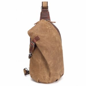 aotian unisex sling backpack waxed canvas crossbody bag 10 liters, khaki