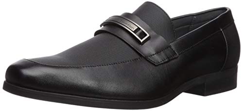 Calvin Klein Men's Jameson Loafers, Black Leather, 12