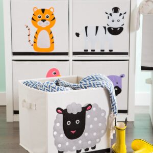 E-Living Store Collapsible Storage Bin Cube for Bedroom, Nursery, Playroom and More 13x13x13 - Sheep