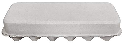 Blank 12-Egg Flat Top Paper Pulp Carton - Bulk Egg Cartons (50)