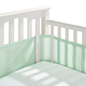breathablebaby breathable mesh liner for full-size cribs, classic 3mm mesh, mint green (size 4fs covers 3 or 4 sides)