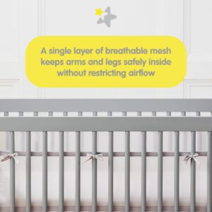 BreathableBaby Breathable Mesh Liner for Full-Size Cribs, Classic 3mm Mesh, Mint Green (Size 4FS Covers 3 or 4 Sides)