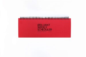 paperian brilliant weekly scheduler - wirebound undated weekly planner pad scheduler (red)