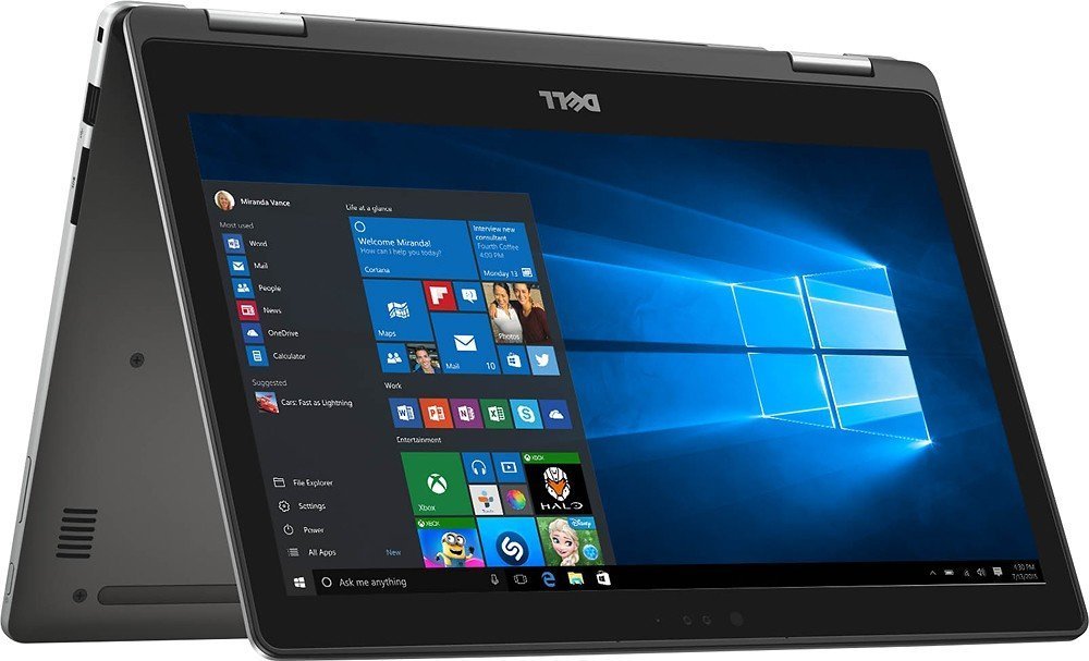 Dell 2017 Inspiron 7000 13.3" 2-in-1 Full HD Touchscreen Convertible Laptop, 7th Intel Core i5-7200u, 8GB DDR4 RAM, 256GB SSD, Backlit Keyboard, Bluetooth, HDMI, 802.11AC, Windows 10-Silver