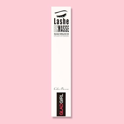 GladGirl | Lashe EnMasse Mascara for Eyelash Extensions | Oil Free Mascara with Dual-Brush Wand | Made in the USA | Vegan Mascara & Hypoallergenic