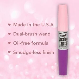 GladGirl | Lashe EnMasse Mascara for Eyelash Extensions | Oil Free Mascara with Dual-Brush Wand | Made in the USA | Vegan Mascara & Hypoallergenic