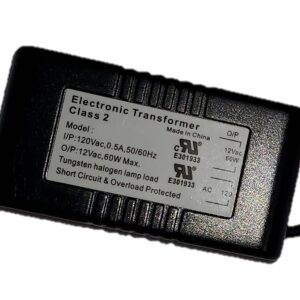 Halogen/Xenon Electronic Transformer 60 Watt Max output 120 Volt Input / 12 Volt Out Put Potted Transformer