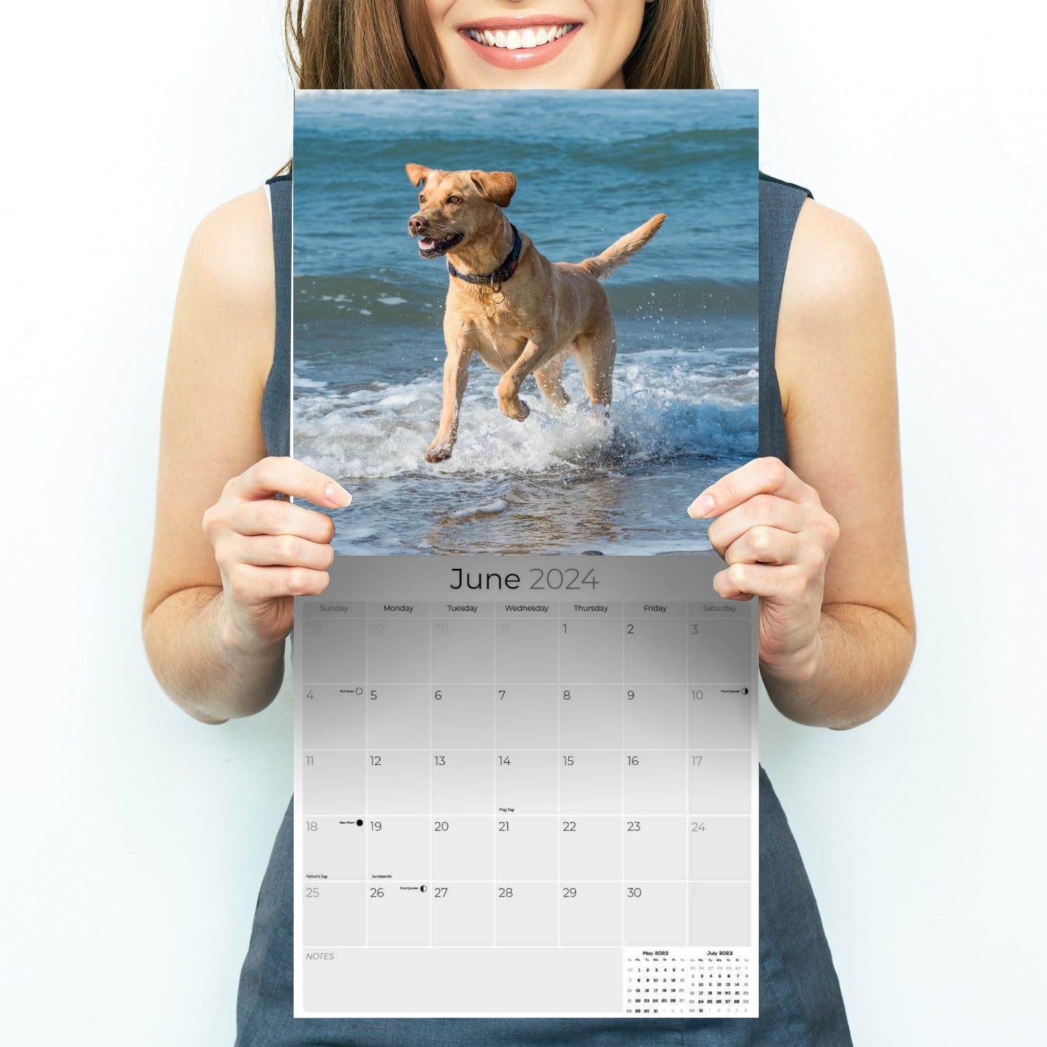 2023 2024 Yellow Labrador Retriever Calendar - Dog Breed Monthly Wall Calendar - 12 x 24 Open - Giftable - Planner Calendar Organizing & Planning - Made in USA