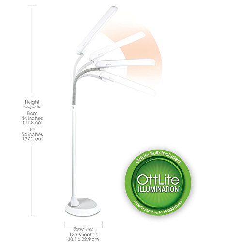 OttLite 24 Watt Floor Lamp with Flexible Neck
