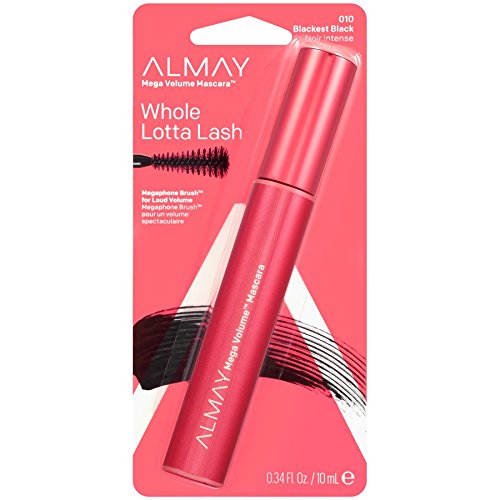 Almay Mega Volume Mascara, Blackest Black, Ophthalmologist Tested, -Fragrance Free, Hypoallergenic, 0.34 oz