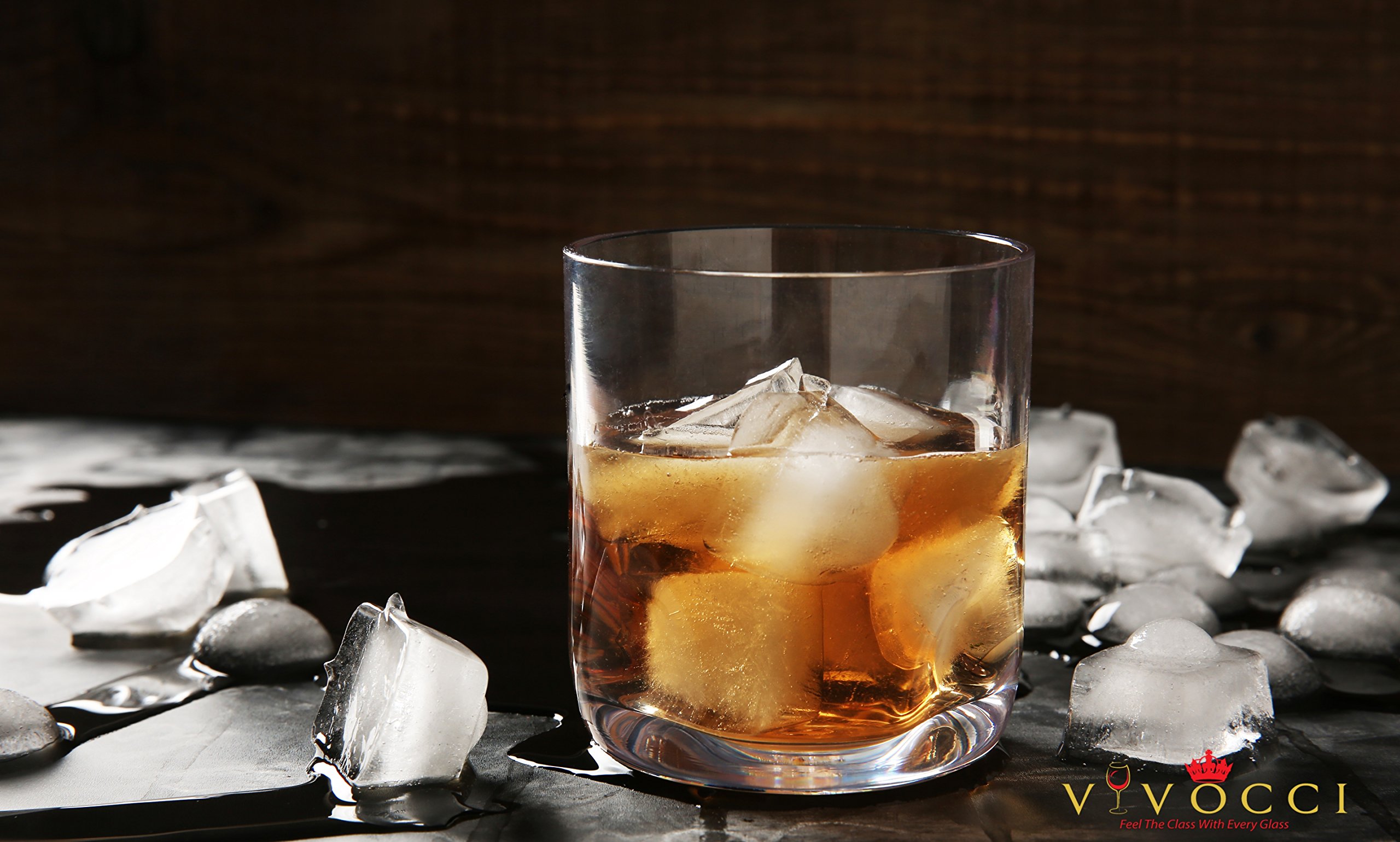 Vivocci Unbreakable Tritan Plastic Rocks 12.5 oz Whiskey & Double Old Fashioned Glasses | Thumb Indent Base | Ideal for Bourbon & Scotch | Perfect For Homes & Bars | Dishwasher Safe | Buy 6 Pay 5