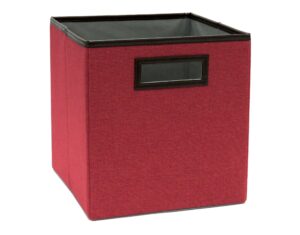 closetmaid 1132 cubeicals premium fabric bin with decorative trim, rose red linen