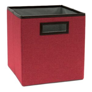 ClosetMaid 1132 Cubeicals Premium Fabric Bin with Decorative Trim, Rose Red Linen