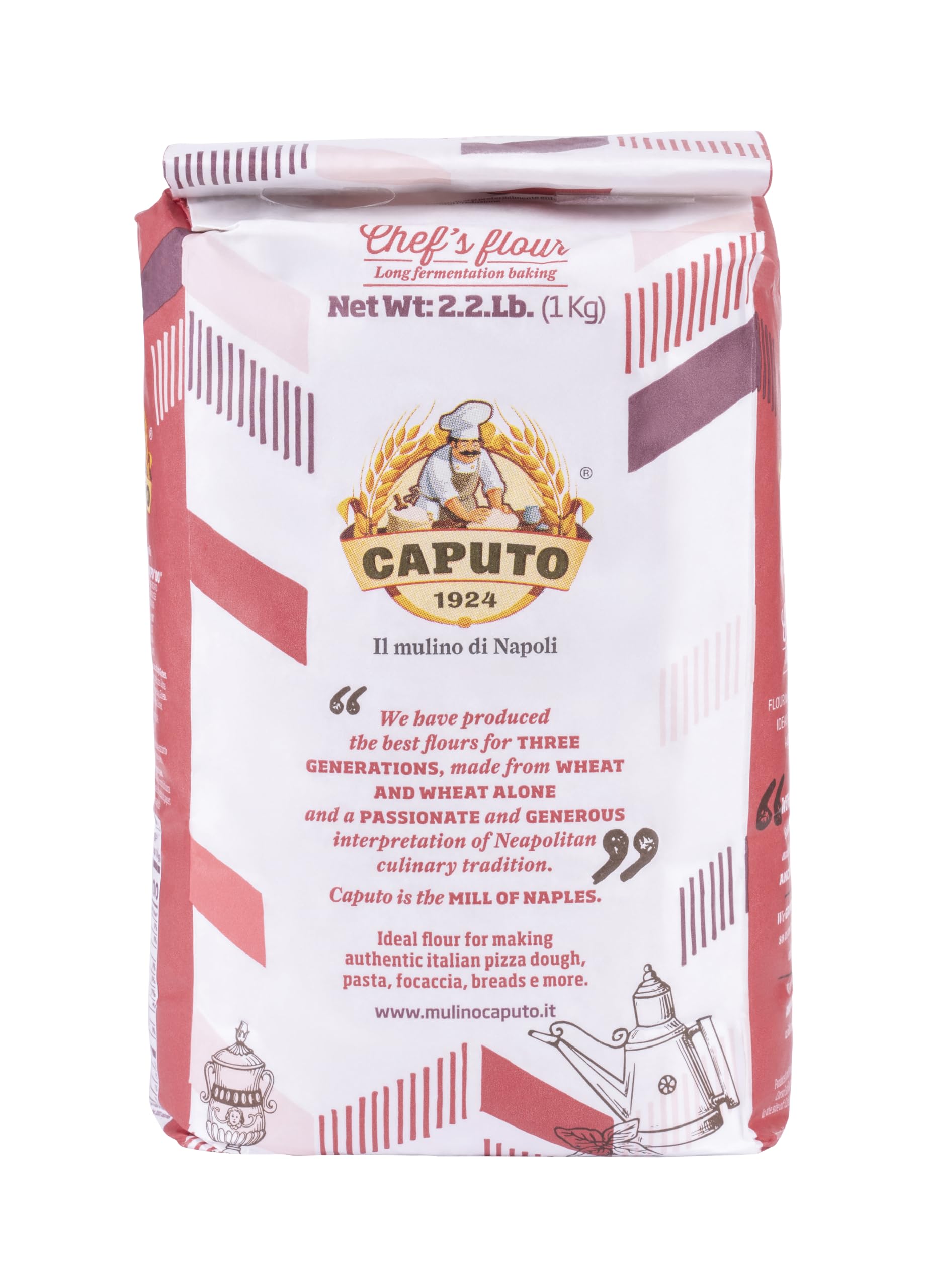 Antimo Caputo Chefs Flour - Italian Double Zero 00 - Soft Wheat for Pizza Dough, Bread, & Pasta, 2.2 Lb (Pack of 2)