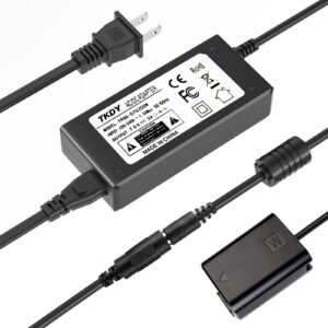 tkdy ac-pw20 continuous power adapter np-fw50 zv-e10 dummy battery for sony alpha zve10 a6400 a6000 a6100 a5100 a7 a7ii cameras.