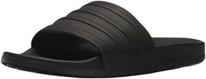 adidas women's adilette comfort slides sandal, black/black/black, 5
