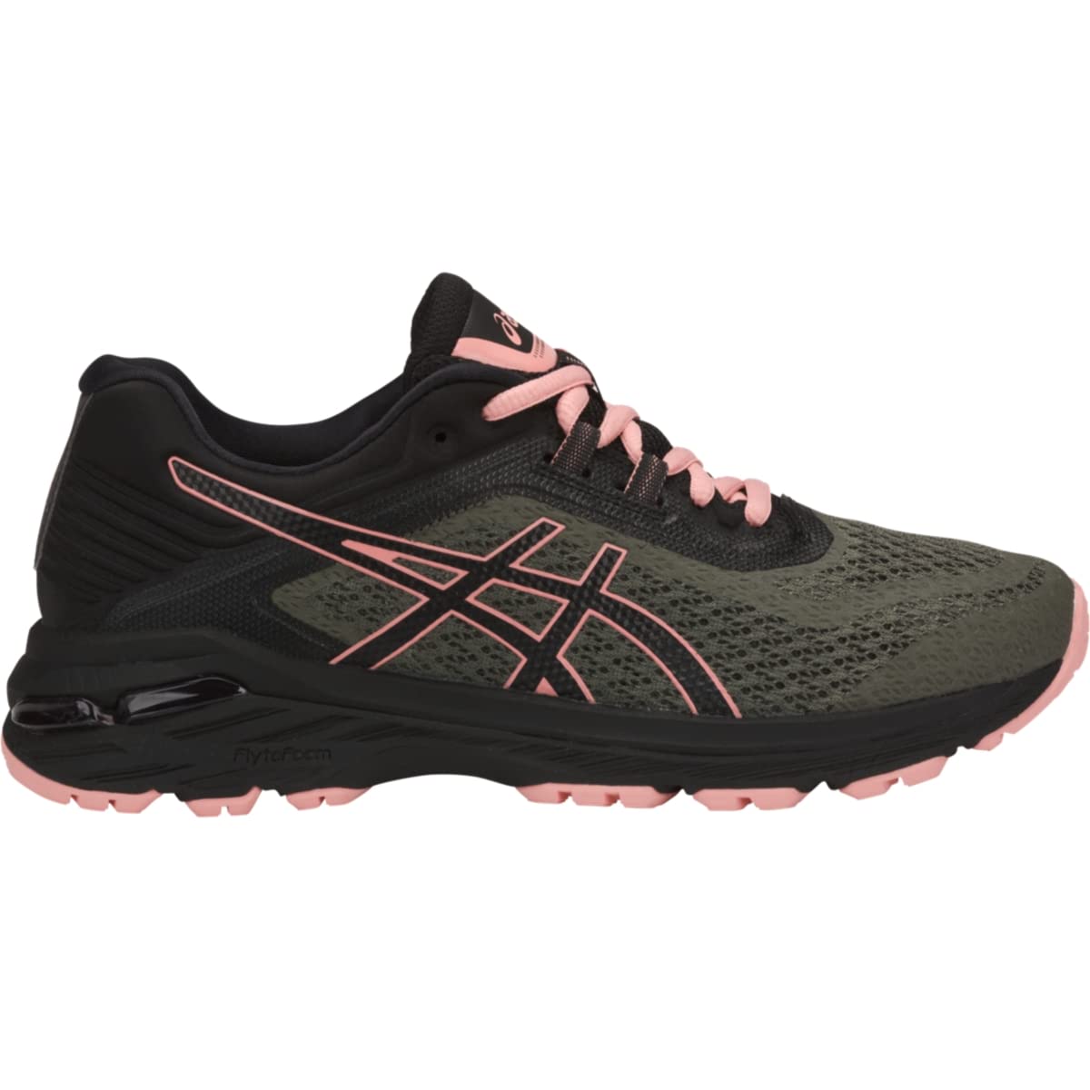 ASICS Women's GT-2000 6 Trail Running Shoes, 6.5, Four Leaf Clover/Black/Coral C