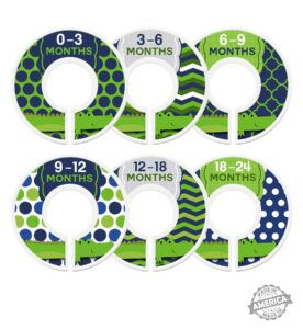 modish labels baby clothes size dividers, baby closet organizers, size dividers, baby closet organizers, closet dividers, clothes organizer, boy, woodland, alligator, navy, green (baby)