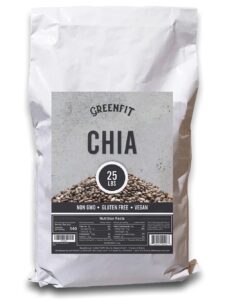 greenfit premium bulk chia (10lbs bag) | a+ grade | nutrient-packed superfood | non-gmo | guten-free | vegan