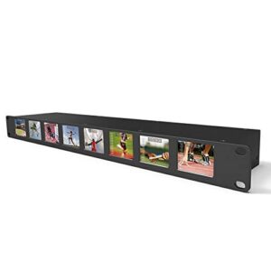 lilliput rm-0208s 8×2" 1ru rackmount monitors with sdi equalization and re-clocking 8×3g-sdi in & 8×3g-sdi loopout