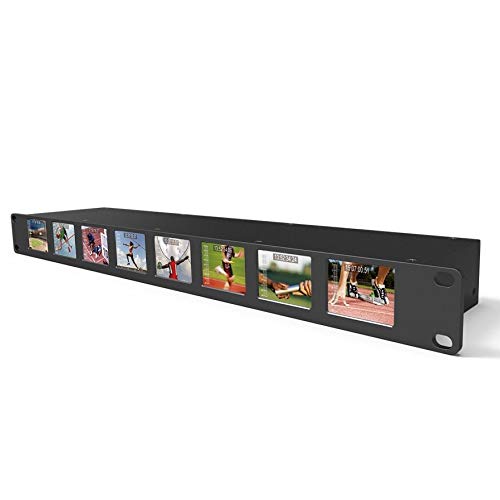 LILLIPUT RM-0208S 8×2" 1RU Rackmount Monitors with SDI Equalization and re-clocking 8×3G-SDI in & 8×3G-SDI loopout