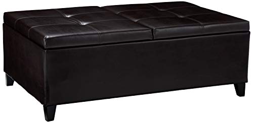 Christopher Knight Home Lanister PU Storage Ottoman, Medium, Brown