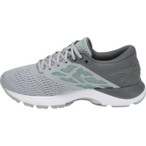 asics women's gel-flux 5 running shoes, 6m, mid grey/white/opal green