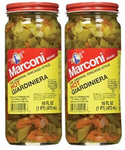 marconi - the original chicago style hot giardiniera - 16 oz (2 pack)