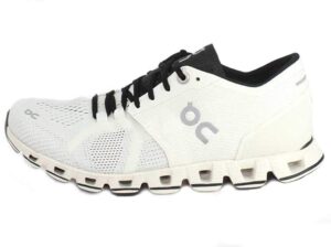 on running women's cloud x textile synthetic trainers white/black shoes, size 10.5 (m) us, 42.5 eur