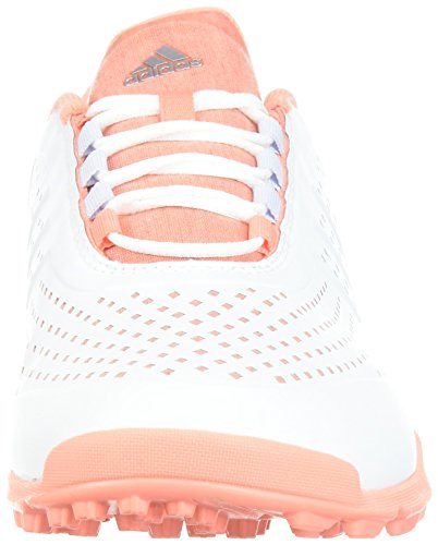 adidas Women's Adipure Sport Golf Shoe, White/Aero Blue/Chalk Coral, 8 Medium US