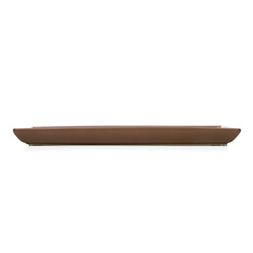 Hosley's 11" Long Brown Ceramic LED Tea Light/Pillar Candle Tray. Ideal Gift for Wedding, Party, Votive Candle Gardens, Pedestal, Tray for Orbs, Bonsai, Floral Arrangements, Serve Ware. O6