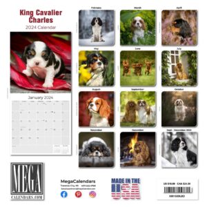 2023 2024 Cavalier King Charles Calendar - Dog Breed Monthly Wall Calendar - 12 x 24 Open - Thick No-Bleed Paper - Giftable - Academic Teacher's Planner Calendar Organizing & Planning - Made in USA