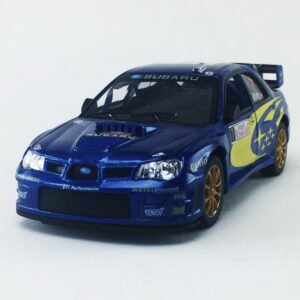 kinsmart 2007 subaru impreza wrc #7, blue color 1:36 diecast model toy car collection collectible