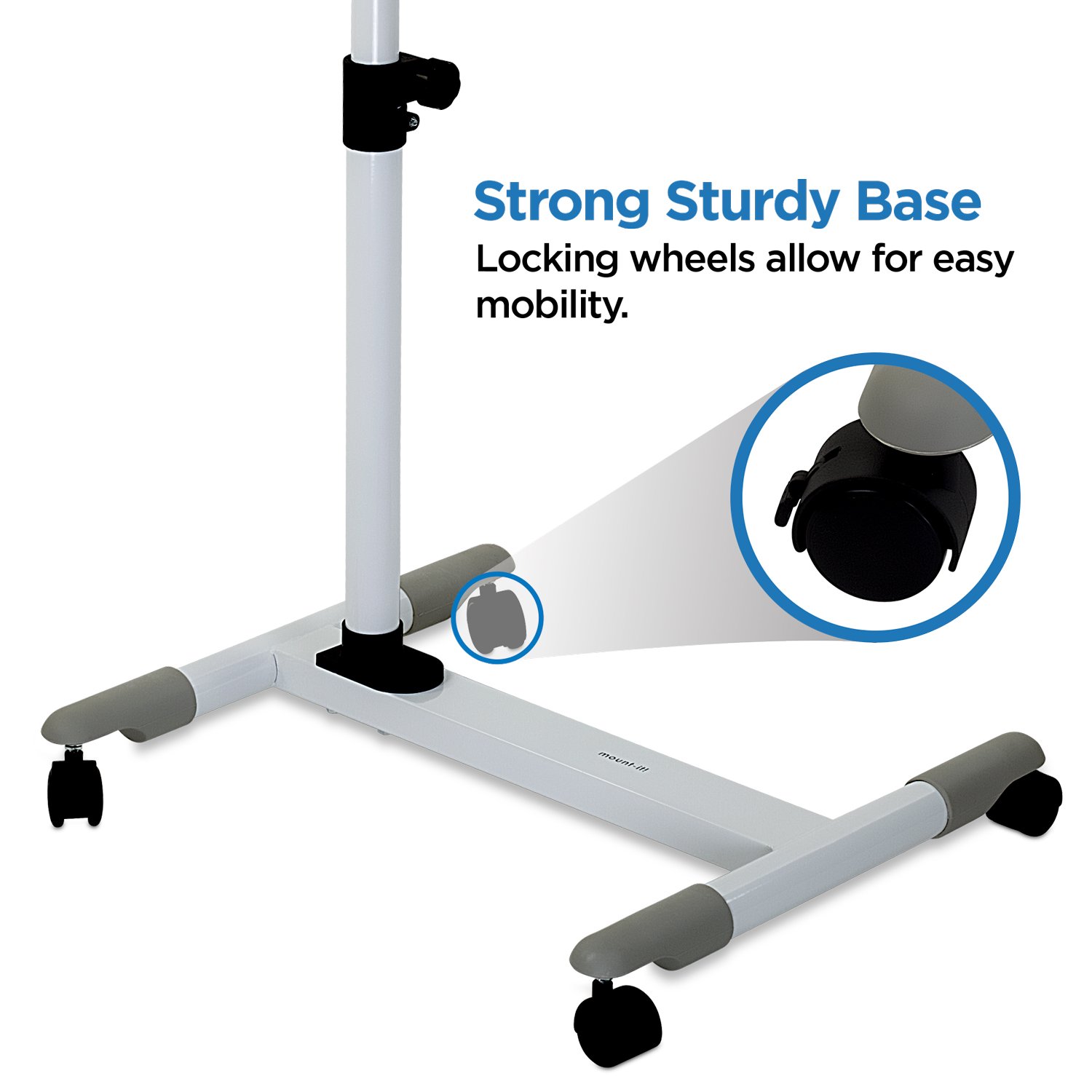 Mount-It! Rolling Desk Adjustable Height, Portable Standing Desk, Mobile Laptop Cart, Small Heavy-Duty with Wheels, Height Adjustable Tilting Bedside Sofa Couch Recliner Tray, Music Stand (MI-7946)