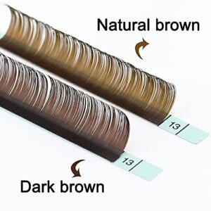 NAGARAKU Natural Brown Color Eyelash Extensions 0.07mm D curl 7-15mm Mix Tray Individual Lashes Classic Faux Mink Volume 20 rows Soft Eyelash Supplies