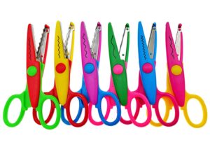 kinteshun lacework wavy paper edger scissors pinking shears set for handcraft works(6pcs,different cutting effects)