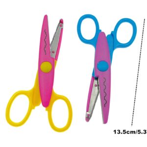 Kinteshun Lacework Wavy Paper Edger Scissors Pinking Shears Set for Handcraft Works(6pcs,Different Cutting Effects)