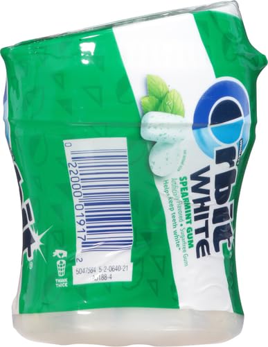 ORBIT WHITE Spearmint Sugarfree Gum, 40 Piece Bottle