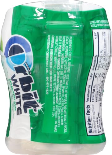 ORBIT WHITE Spearmint Sugarfree Gum, 40 Piece Bottle