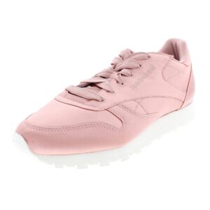 reebok women's 100% leather sneaker, chalk pink/classic white, 7.5 m us