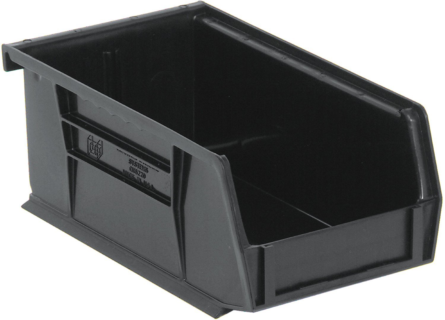 QUANTUM STORAGE SYSTEMS K-QUS220BK-20 20-Pack Stack and Hang Plastic Bin Storage Containers, 7" x 4" x 3", Black