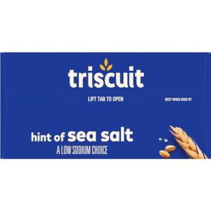 Triscuit Hint of Sea Salt Whole Grain Wheat Crackers, Vegan Crackers, 6 - 8.5 oz Boxes