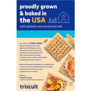 Triscuit Hint of Sea Salt Whole Grain Wheat Crackers, Vegan Crackers, 6 - 8.5 oz Boxes