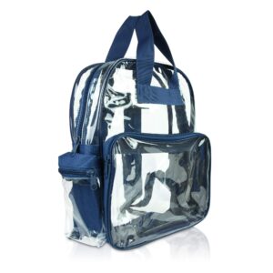 dalix wholesale clear backpacks small book bags 50 pcs in navy blue