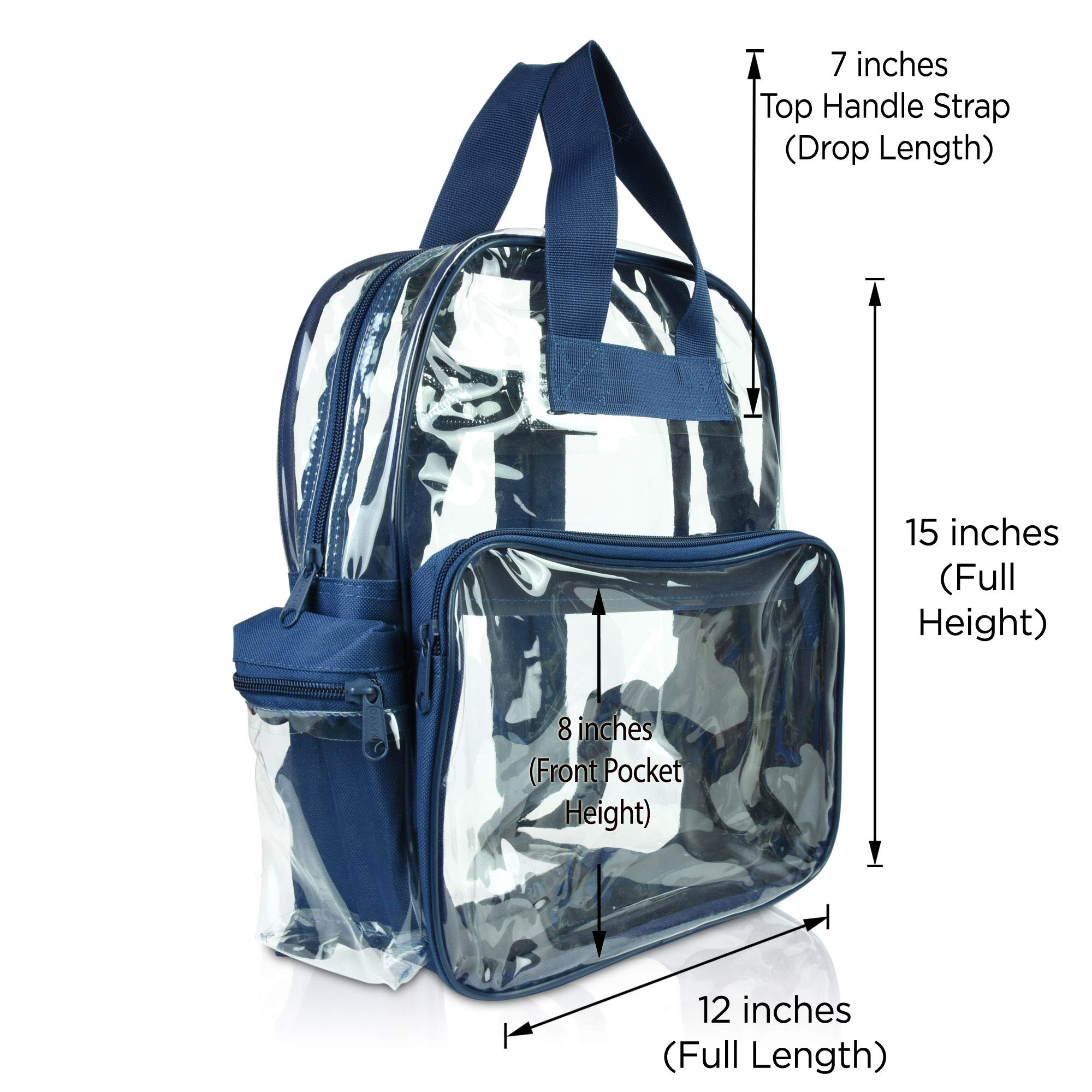 DALIX Wholesale Clear Backpacks Small Book Bags 50 Pcs in Navy Blue